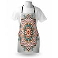 thumbnail image 3 of Tribal Apron Abstract Aztec Style Kaleidoscope Themed Boho Ethnic Sun Pattern Art Print, Unisex Kitchen Bib Apron with Adjustable Neck for Cooking Baking Gardening, Coral Turquoise, by Ambesonne, 3 of 3