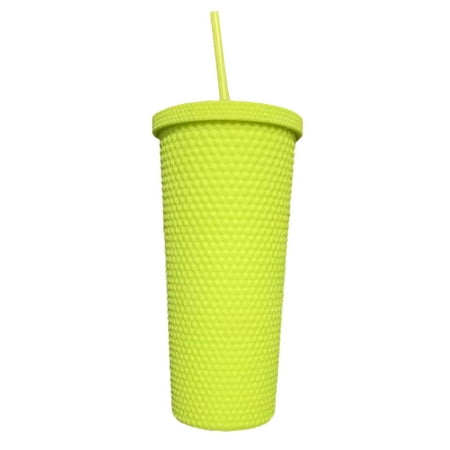 

ibaste Water Bottle Tumbler | 22oz Studded Water Cup With Lid And Straw | Reusable Water Bottle Double Walled for Home Office Travel Wide Mouth for Easy Cleaning