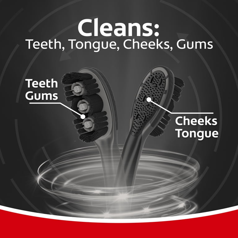Colgate 360 Vibrate Charcoal Battery Operated Toothbrush, Soft Sonic  Bristles, Disposable