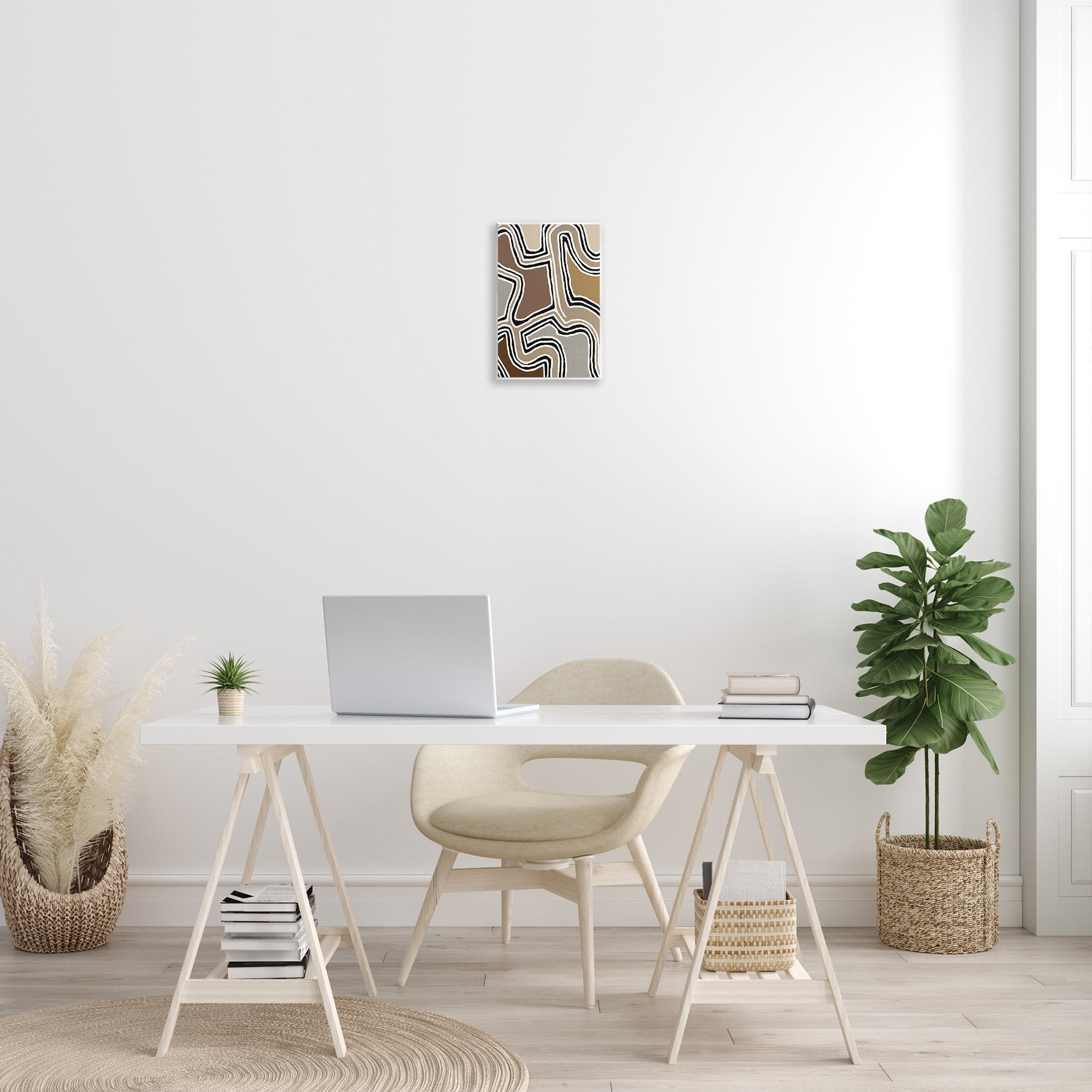 Stupell Industries Fluid Neutral Abstraction Abstract Painting Unframed Art Print Wall Art, 10 x 15