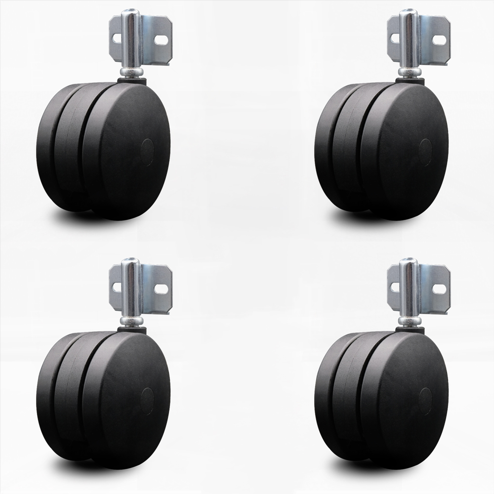 4 Inch Extra Large Heavy Duty Twin Wheel Caster Side Mounting Bracket