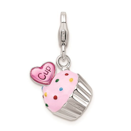 Pink Heart Cupcake Journal Charm Accessories Keychains & Lanyards Zipper Charms Cupcake Planner Charm 