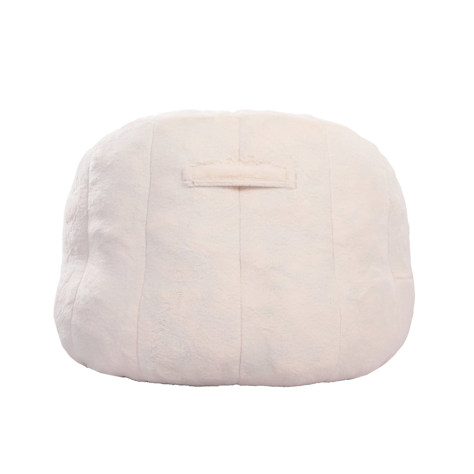 Bean Bag Chair with Armrests, Stuffed High-Density Foam, Lazy Sofa for Adults, Living Room, Bedroom, Reading, White Faux Fur