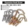 thumbnail image 2 of Hex Bolt Sleeve， Anchor Bolts, Expansion Bolts M6 M8 M10 M12 Wall Mounted Expansion Hook Screw Lifting Eye Bolt Open Anchor Hook (Color : SUS201, (Color : Sus304) (Color : Sus304) (Color : Sus201), 2 of 5