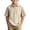 Beige, variant on Grblisyd Boys Girls Polo Shirts Kids Solid Color Button Up Short Sleeve School Uniform V Neck Cotton Linen Shirt 10-12 Years