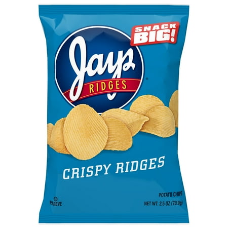 Jays Crispy Ridges Potato Chips, 2.5 oz