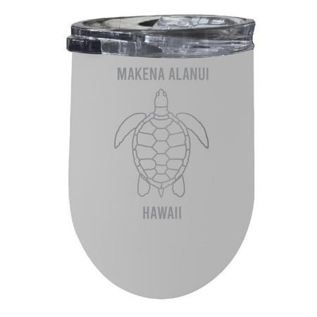 Makena Alanui Hawaii 12 oz White Laser Etched Insulated Wine Stainless Steel