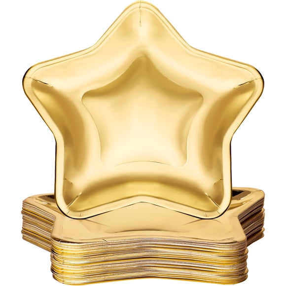 Vesici 60 Pcs Assiettes en Papier Épaisses en Forme d'Étoile pour le 4 Juillet Assiettes Jetables Patriotiques Assiette de Fête Pentagramme Vaisselle Assiette pour l'Indépendance Da