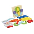 thumbnail image 4 of Números de letras de apilamiento de madera de forma de rompecabezas Habilidades motoras finas de aprendizaje preescolar para niños Niños Niñas, 4 of 8
