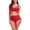 Red-A, variant on Penkiiy Womens High Waisted Bikini Push Up Vintage Swimsuits Halter Top Tummy Control Ruched Bottom Two Piece Bathing Suits L Green