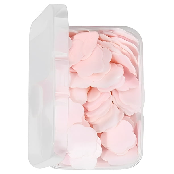 Monstrate Jabón de papel Desechable a mano Sábanas perfumadas Viaje Rebanada portátil Forma de flores Baño al aire libre Tabletas para Mostrada Rosa rosada