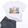 thumbnail image 2 of ICHUANYI Women's T Shirt Summer Tops Stylish Letter Print Short Sleeve Crewneck Casual Loose Shirts, 2 of 3