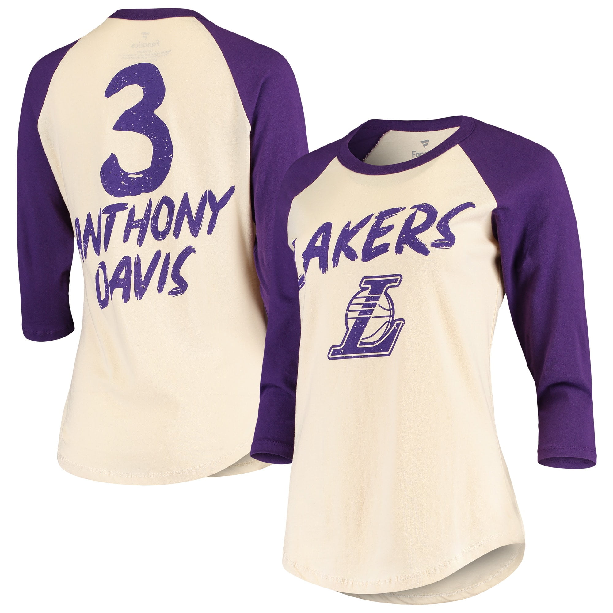 Anthony Davis Los Angeles Lakers Fanatics Branded Women's Raglan 3/4-Sleeve T-Shirt - Cream - Walmart.com Anthony Davis Los Angeles Lakers Fanatics Branded Women's Raglan 3/4-Sleeve T-Shirt - Cream - Walmart.com