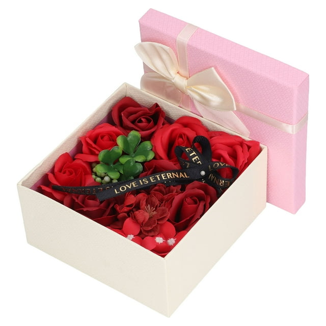 Caja de regalo de jabón de baño con flores, jabón de flores de imitación de rosas, jabón de flores para mujeres, jabón de flores elaborado con cuidado