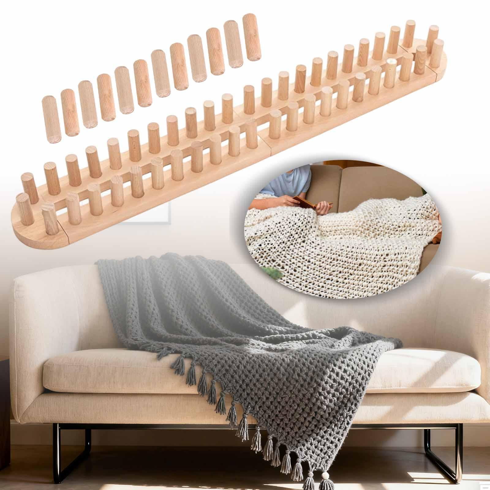 Wooden Loom Frame Chunky Yarn Blanket Loom Mini Weaving Loom Sturdy Wooden Material for DIY Throw Blankets