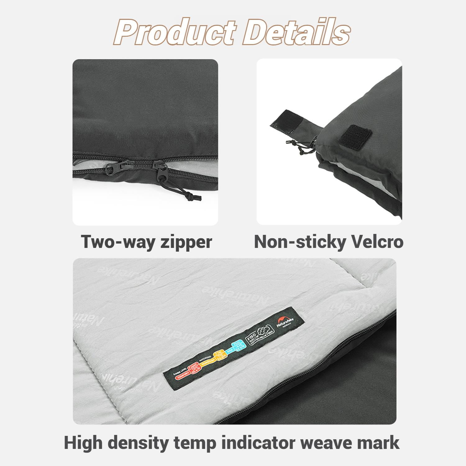 Naturehike, F150 Sleeping bag, Machine Washable Envelope Sleeping Bag, Skin-friendly and Breathable Washed Cotton Sleeping Bag, For Camping/Hiking/Backpacking/Home