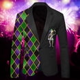 thumbnail image 2 of CONZONE Mardi Gras Men's Blazer Casual Suit Jacket for Men Fashion Graphic One Button Elegant Slim Fit Carnival Dress Jacket for Performance,Prom,Wedding, 2 of 3