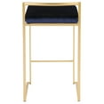 thumbnail image 5 of Fuji Contemporary-Glam Stackable Counter Stool In Gold With Blue Velvet Cushion - Set Of 2, 5 of 7