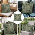 thumbnail image 6 of Turkish Boho Throw Pillow Cover Green Wallpaper Murals Cotton Linen Cushion Cover Throw Pillow Case with Invisible Zipper for Couch Sofa Bed Chair Car 24x24 Inch, 6 of 9