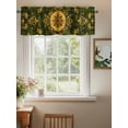 thumbnail image 2 of Bohemian Retro Pattern Valances for Windows, Rod Pocket Kitchen Valance Curtains - Soft & Washable Small Window Treatment for Living Room,&nbsp;Bathroom, Green Gold, 54x18inch, 2 of 9
