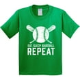 thumbnail image 3 of Inktastic Grunge Eat Sleep Baseball Repeat Youth T-Shirt, 3 of 5