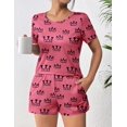 thumbnail image 4 of Ekouaer Women's Pajama Sets Short Sleeve Pjs 2 Piece Top and Shorts Sleepwear Comfy Soft Lounge Sets with Pockets, 4 of 6