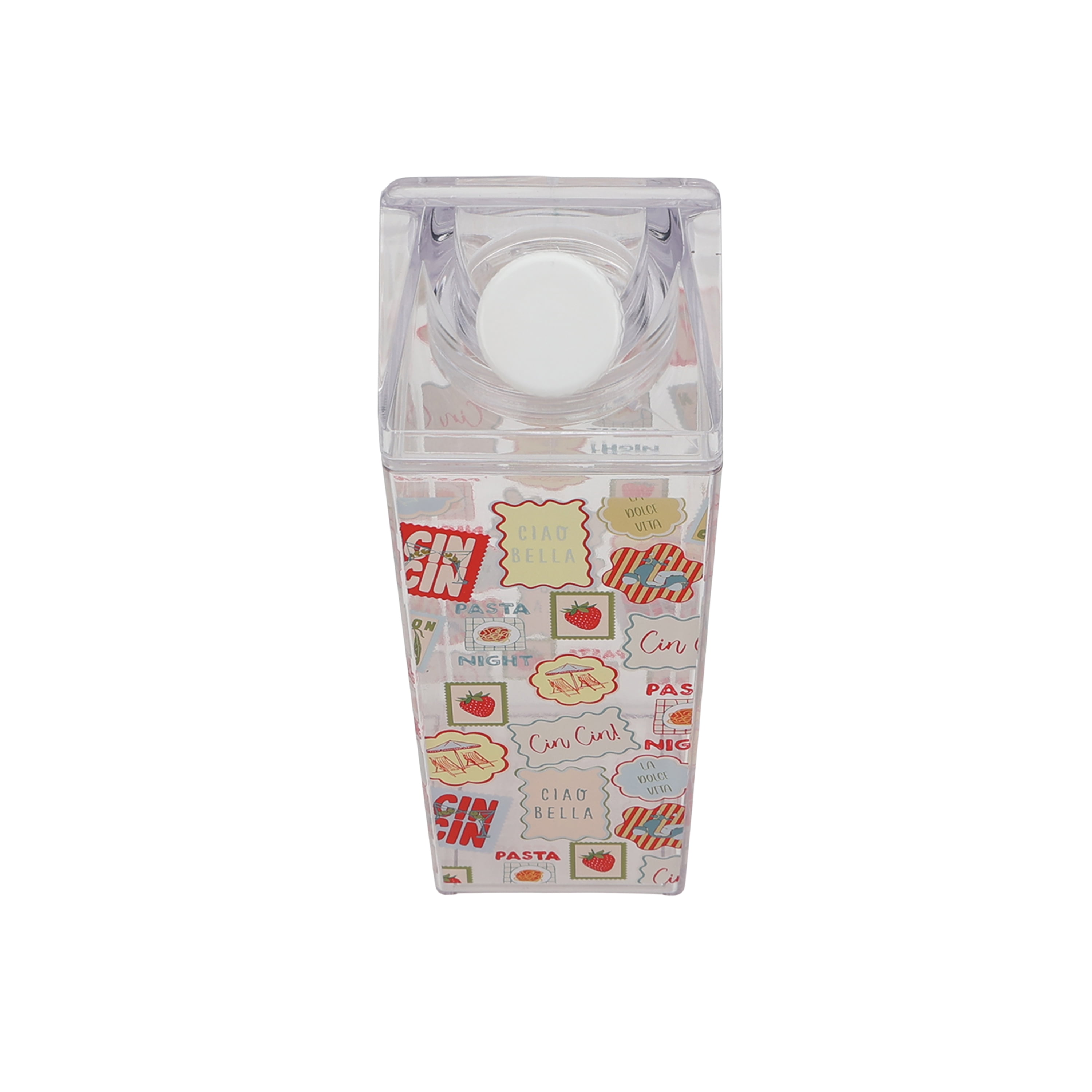 Just Feed Me by Jessie James Decker 2-Pack 18oz Carton-Style Tumbler Set, Strawberries and Stamps