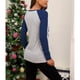 thumbnail image 4 of Camiseta de manga larga con diseño de patchwork para mujer, jersey navideño para mujer, camiseta estampada de manga larga para mujer, camiseta con bloques de color para mujer, funcionalidad versátil, 4 of 6