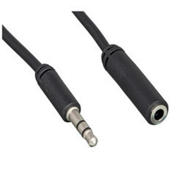 12 ft. Slim Mold Stereo Aux Extension Cable - 3.5 mm Male, Black
