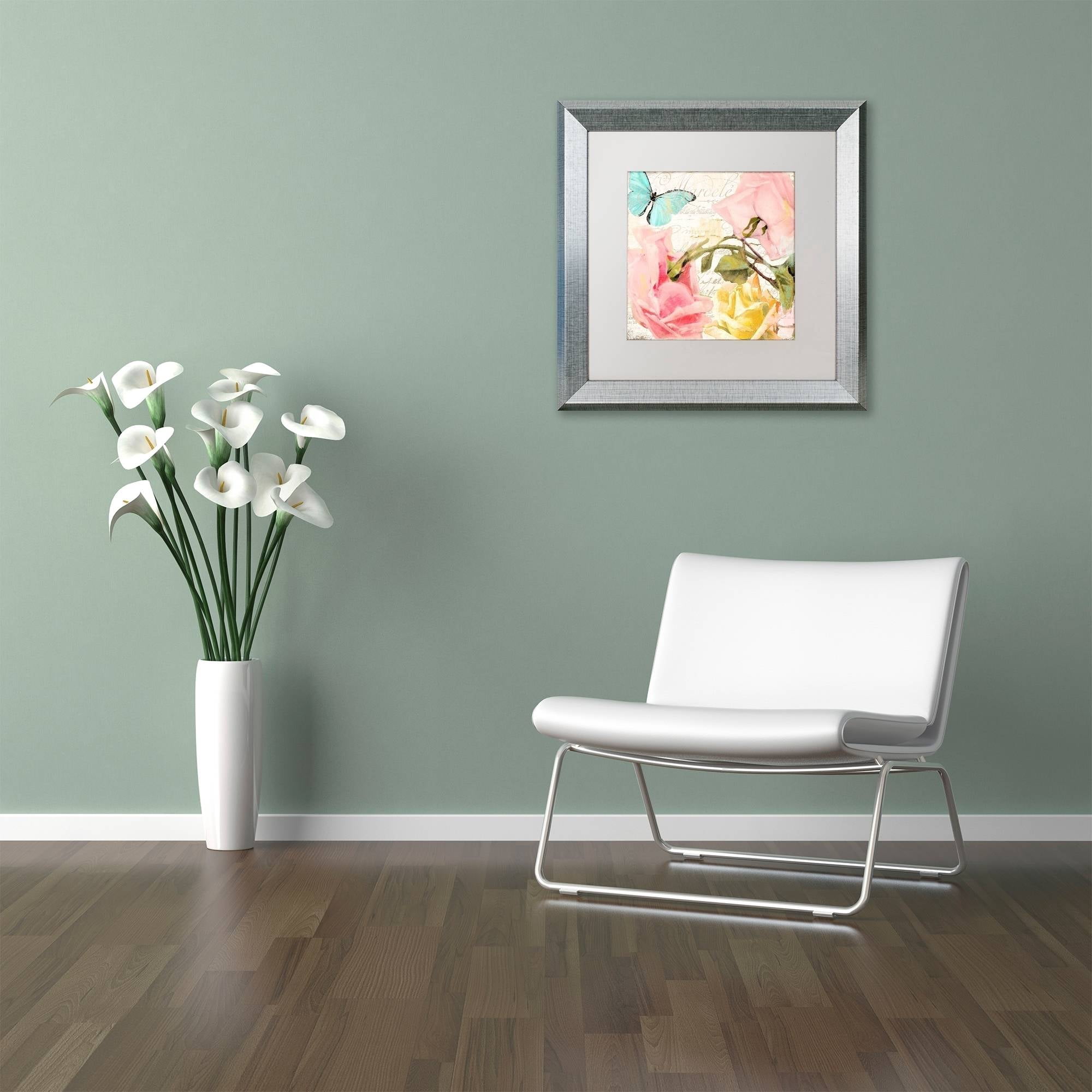 Trademark Fine Art "Florabella I" Canvas Art by Color Bakery White Matte, Silver Frame
