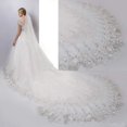 thumbnail image 1 of Velo de novia Velos de novia Marfil Largo Catedral Cristal Lentejuelas Borde de encaje Accesorios de boda con cristal Peine gratis, Marfil, 4 * 1,6 m, 1 of 4