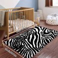 thumbnail image 3 of Zebra Stripe Black White Pattern Soft Small Velvet Area Rugs Non Slip Indoor Floor Carpet for Living Room Bedroom Decor, 3 of 5