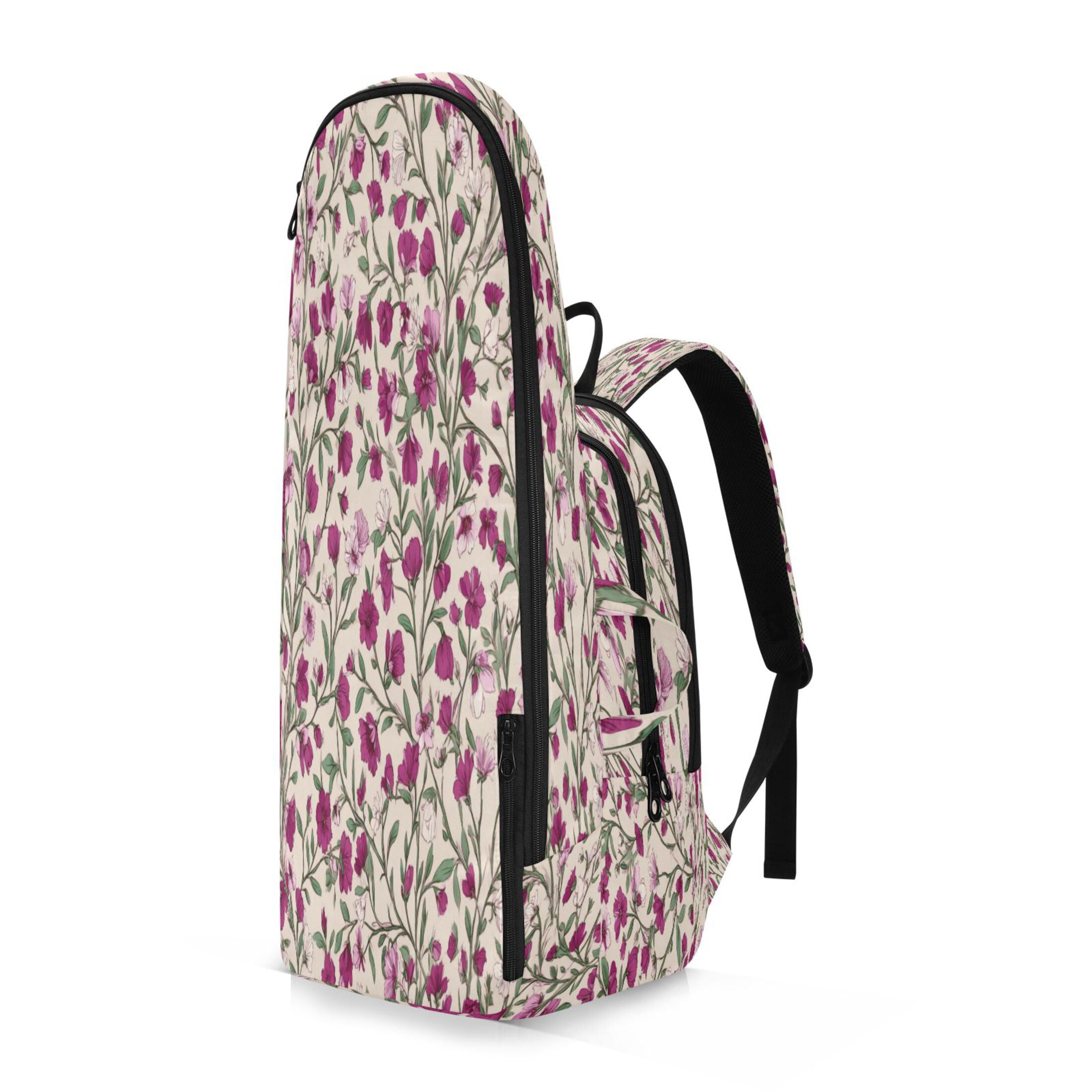 2 Racquet Holder Tennis Backpack Tennis Racket Covers Gym Bags Red-pink Magenta Flowers