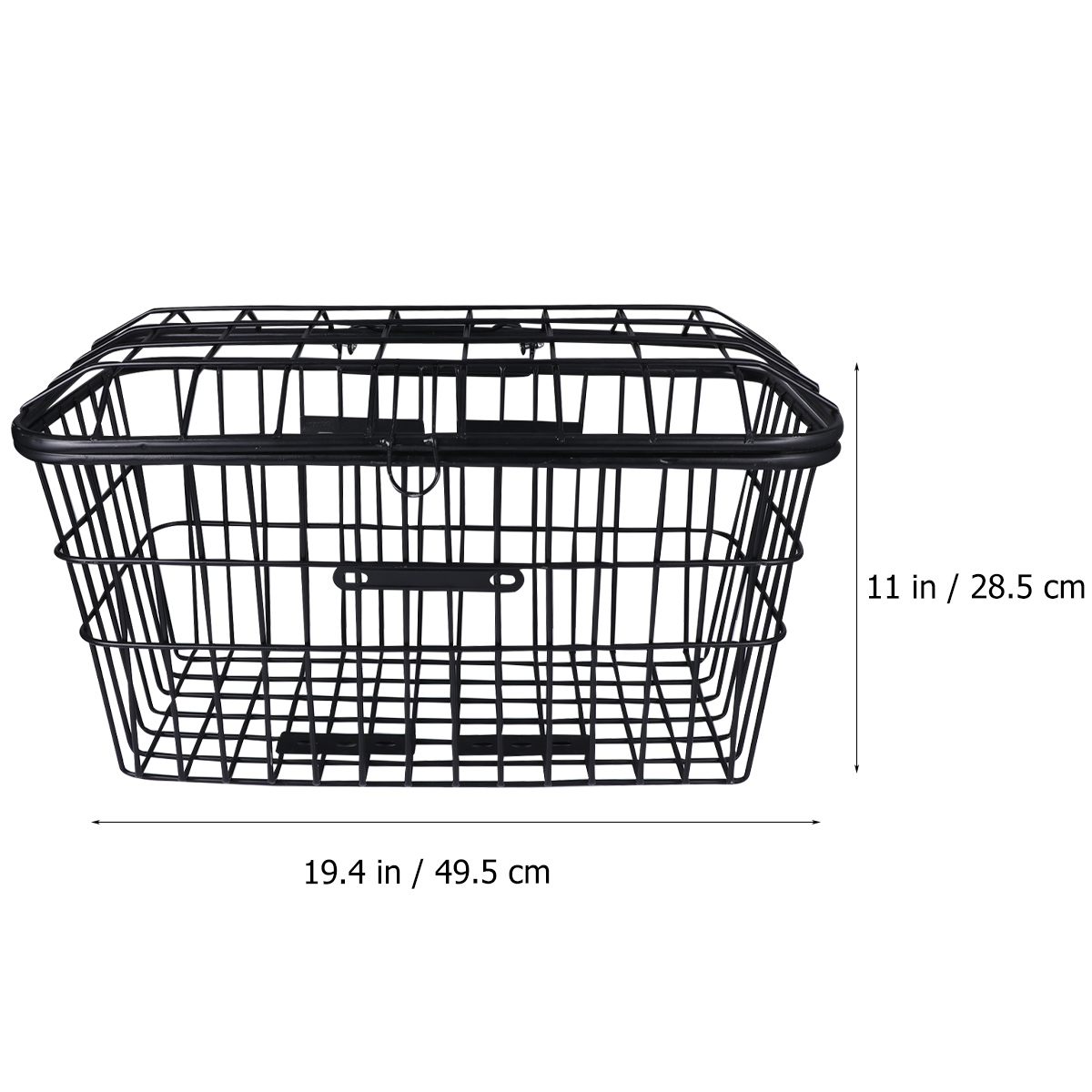 BEADCEST Basket With Lid Iron Water Resistant Black Bike Accessories 1Pack