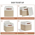 thumbnail image 2 of ENLOY Fabric Cube Storage Organizer Bins, 13x13 inch - 4 Pack Foldable Storage Cube Bins for Shelves, Large Capacity Storage Boxes with Leather Handle, 2 of 7