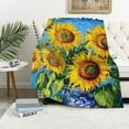 thumbnail image 4 of FCXZI Sunflowers Flannel Blanket All-Season Cozy Decorative Throw 40*50in, 4 of 7