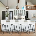 thumbnail image 5 of Andeworld 30" Swivel Bar Stools with Backs Plastic Counter Height Stools with Metal Legs (Set of 4, White）, 5 of 7
