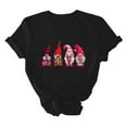 thumbnail image 5 of Virmaxy Women's Valentines Day Short Sleeve Shirt Funny Gnomes Graphic Tops Shirt Casual Fashion Soild Short Sleeve Tunic Tops Spring Summer Trendy Comfy Pullover Shirt Black S, 5 of 6