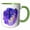 Green/White, variant on 3drose, Monogram Letter N Watercolor Flowers Butterfly Blue Background, 15oz Two-tone Blue Mug