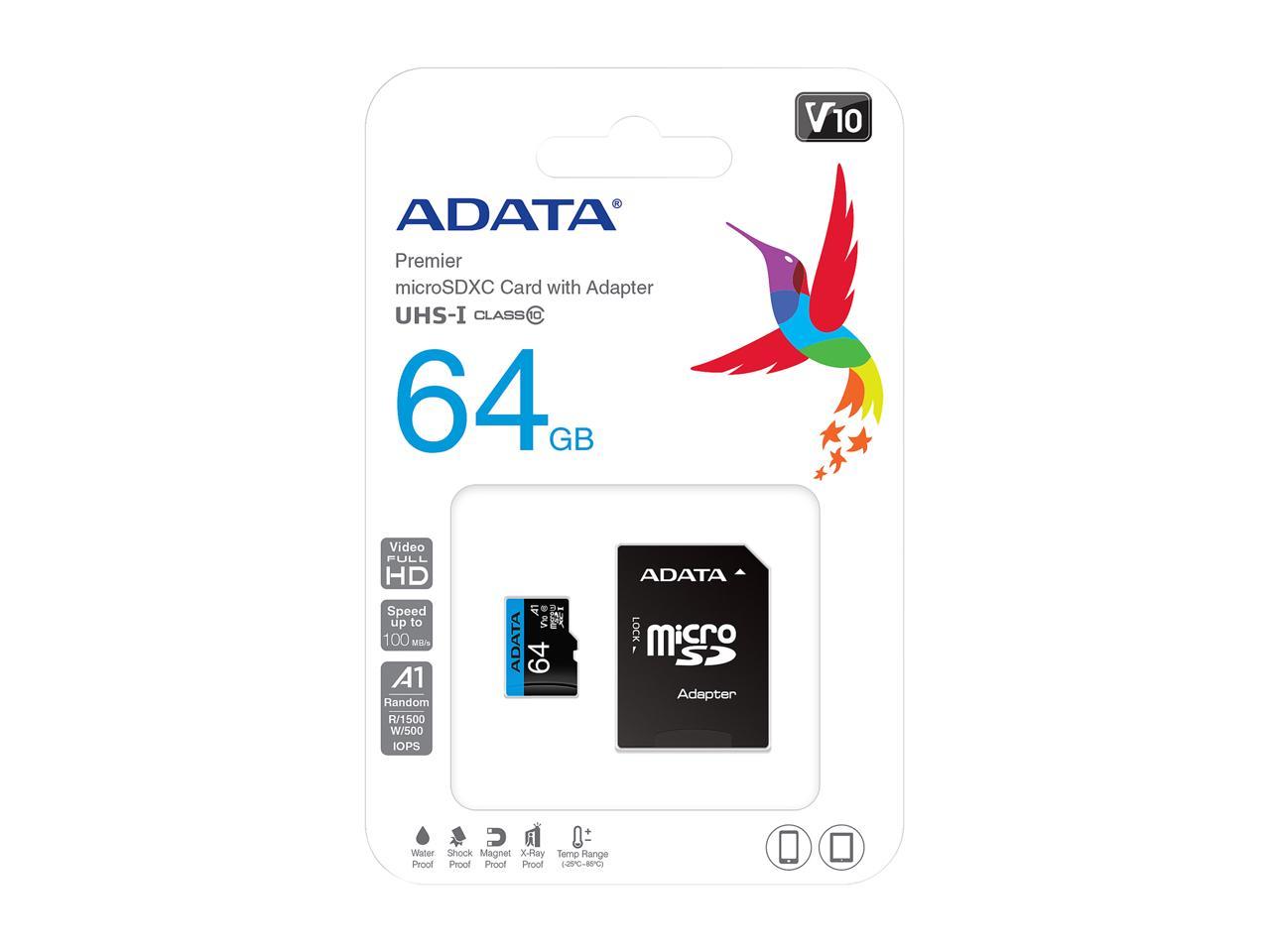 ADATA 64GB Premier microSDXC UHS-I / Class 10 V10 A1 Memory Card with SD Adapter - image 4 of 4