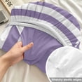 thumbnail image 4 of Twin Sze Fitted Sheet Set - Purple White Geometric 2 Piece Bedding Sets 16" Deep Pocket Fitted Sheet with 1 Pillowcase, Square Minimalist Modern Brushed Microfiber Hotel Luxury Bed Sheets, 4 of 9