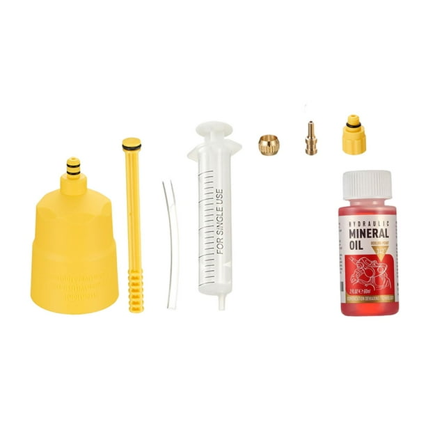 Kit de Servicio de Líquido de Frenos Hidráulicos de 9 Piezas, 60 Ml, Aceite Mineral, Profesional, Compacto, Multifuncional, Conector Metálico.
