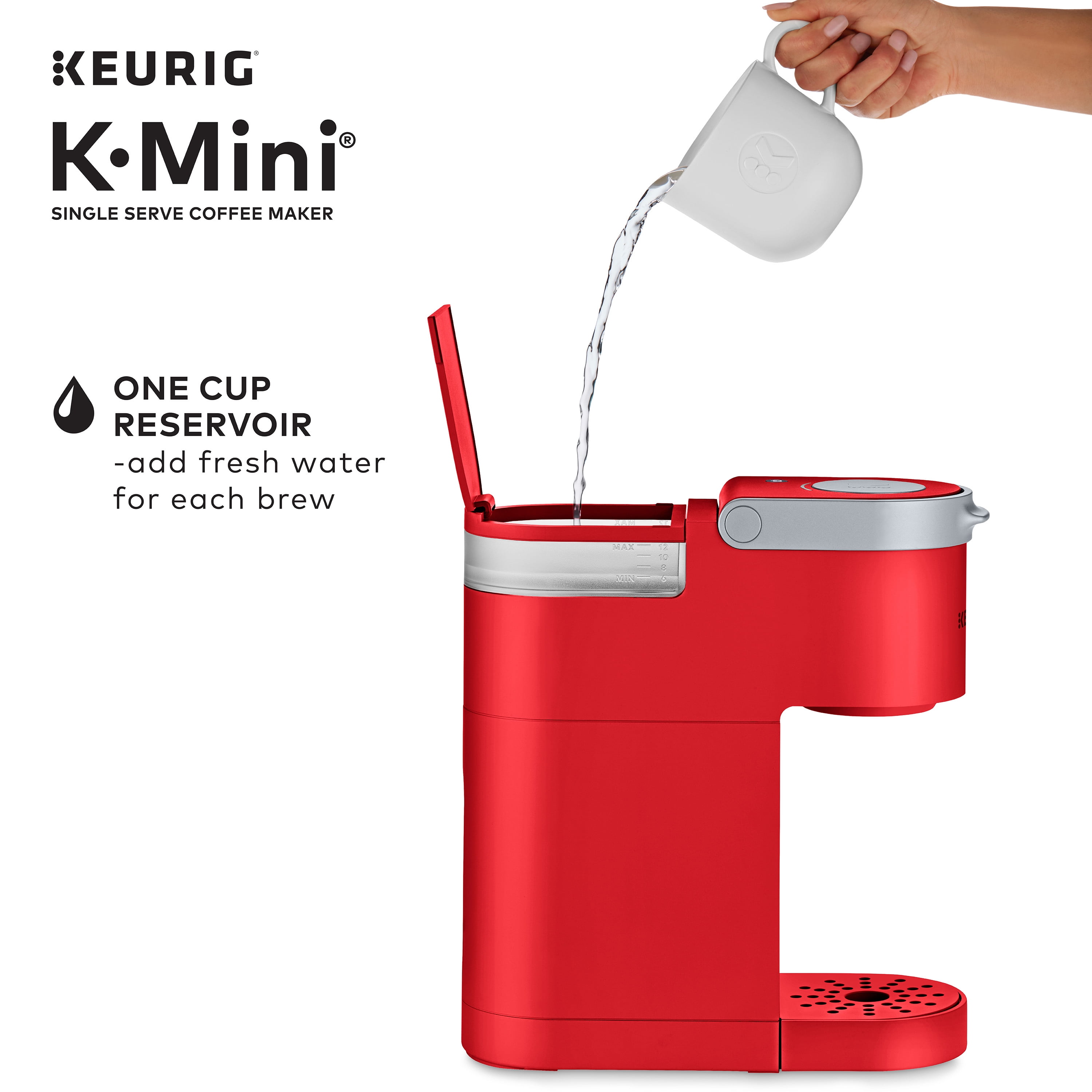 Keurig-K-Mini solo sirven K-Taza Pod cafetera-Poppy Red Nuevo 