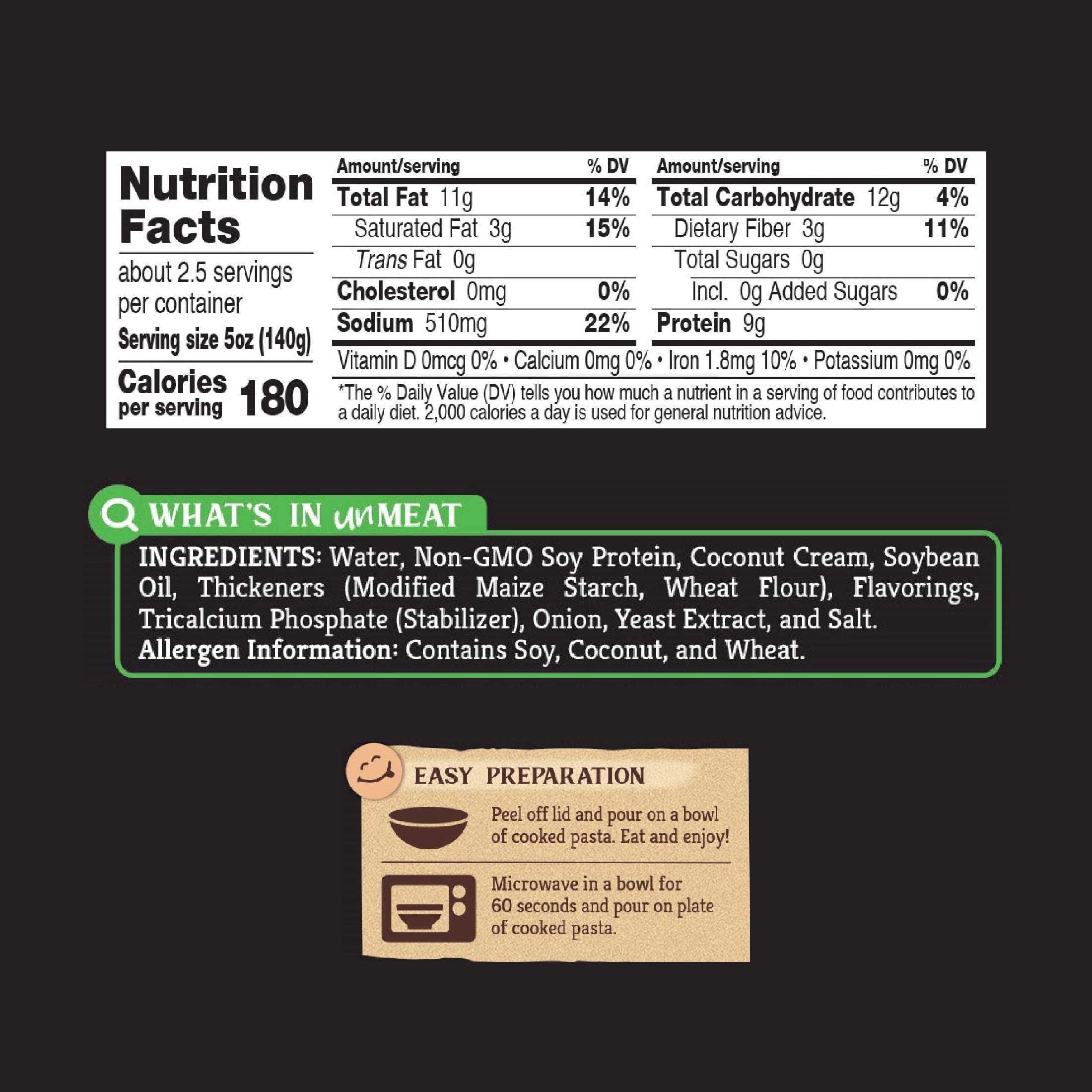 (2 pack) unMEAT Plant-Based Chicken in Alfredo Sauce, 12.6oz Can