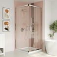 thumbnail image 4 of 36 in. W x 72 in. H Square Sliding Framed Corner Shower Enclosure in Chrome with 5/16 in. (8 mm) Glass, 4 of 13