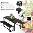 thumbnail image 4 of Baxluxe Dining Set, 47 Inch Rectangular Dining Set, 2-4 Person Dining Set with Bench for Apartment, Kitchen & Dining Room, Black, 4 of 6