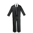 thumbnail image 5 of 7pcs Baby Boy Teen Formal Wedding Party Black Tuxedo Suits Vest Necktie Set S-20, 5 of 6