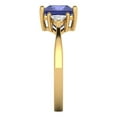 thumbnail image 3 of 2.32 ctw 3 Stone Anniversary Ring for Women | Princess Cut Simulated Tanzanite | Hyperallergenic Solid 18K Yellow Gold, 3 of 5