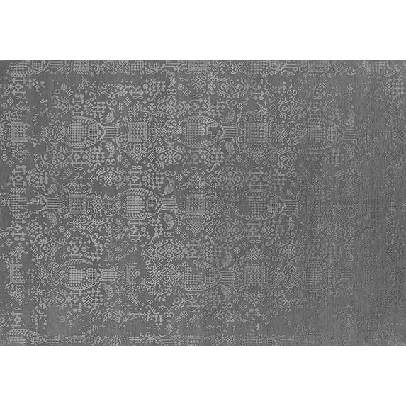 Ahgly Company Indoor Rectangle Oriental Gray Industrial Area Rugs, 7' x 9'