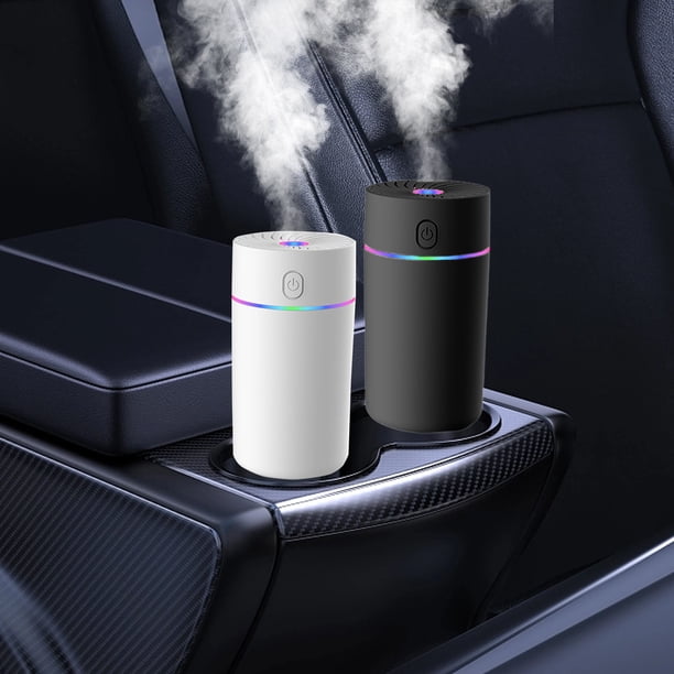 Humidificador para Vehículo, Aromaterapia Inalámbrico, Humidificador Doméstico, Batería Integrada, Bajo Nivel de Ruido, Luces Led de Colores Integradas.